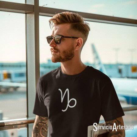 Camiseta Negra con el símbolo de Capricornio Hombre Camiseta Negra con el símbolo de Capricornio Hombre