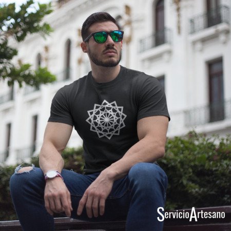 Mandala Geométrico Blanco Hombre Mandala Geométrico Blanco Hombre