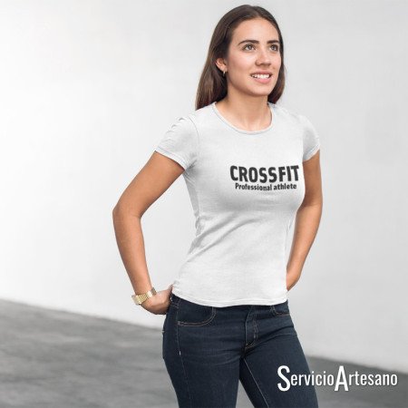 Camiseta Blanca Crossfit Professional Athlete Mujer