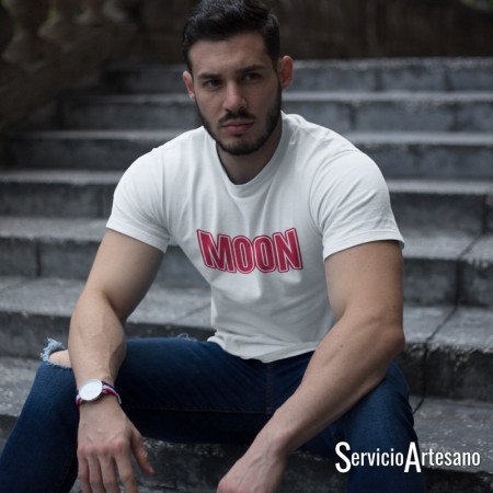 Camiseta Blanca MOON | Clásica & Sofisticada - Servicioartesano Camiseta Blanca MOON | Clásica & Sofisticada - Servicioartesano